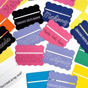 Mahjong line finder cards -  Set of 8 - personalized